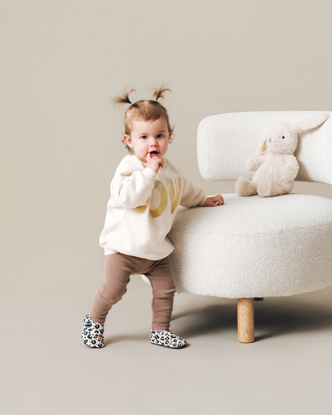 Bosonoge papuče Beige leopard