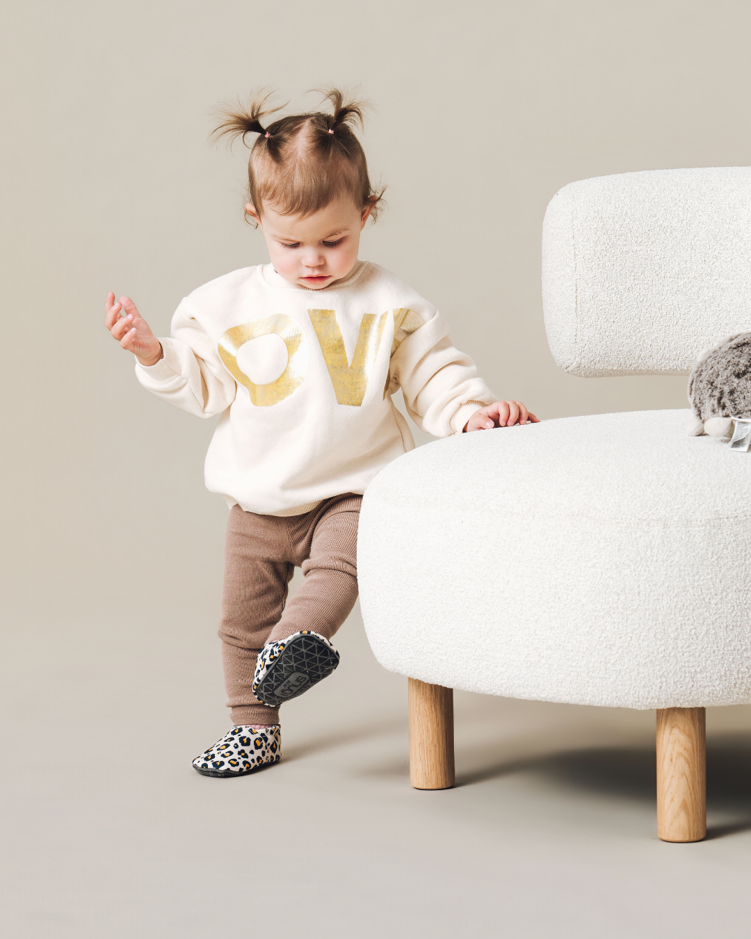Bosonoge papuče Beige leopard